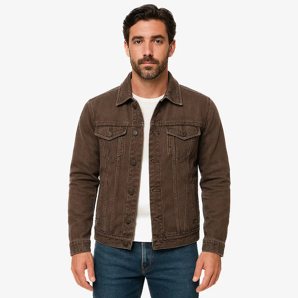 Jaqueta Jeans Masculina Clássica de Algodão com Elastano