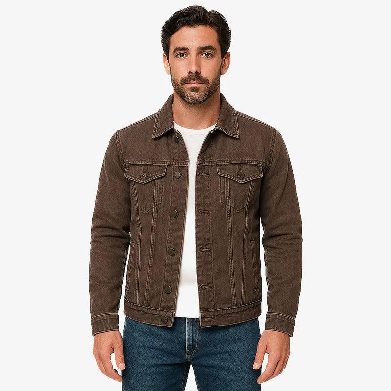 Jaqueta Jeans Masculina Clássica de Algodão com Elastano