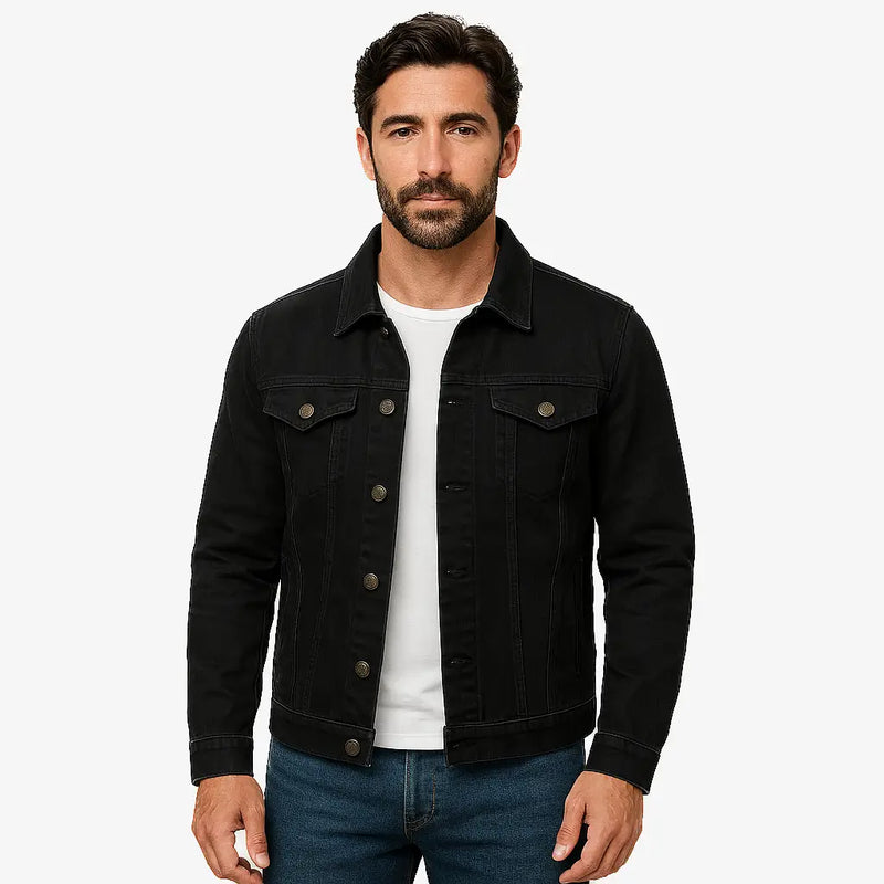 Jaqueta Jeans Masculina Clássica de Algodão com Elastano