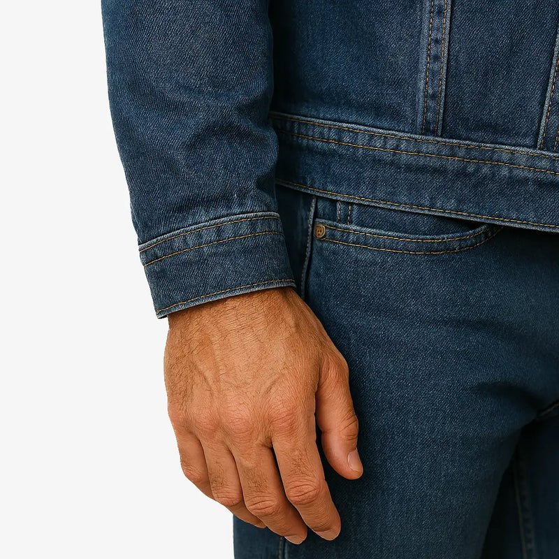 Jaqueta Jeans Masculina Clássica de Algodão com Elastano