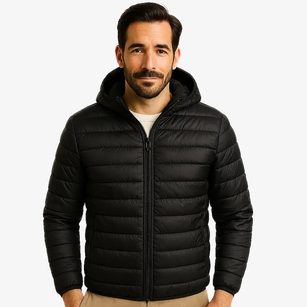 Jaqueta Masculina Puffer Impermeável Preta