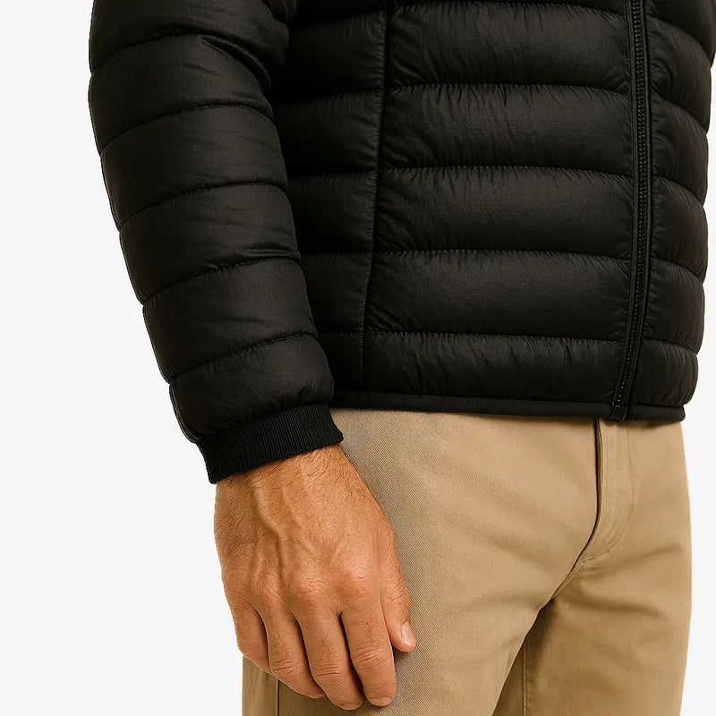 Jaqueta Masculina Puffer Impermeável Preta